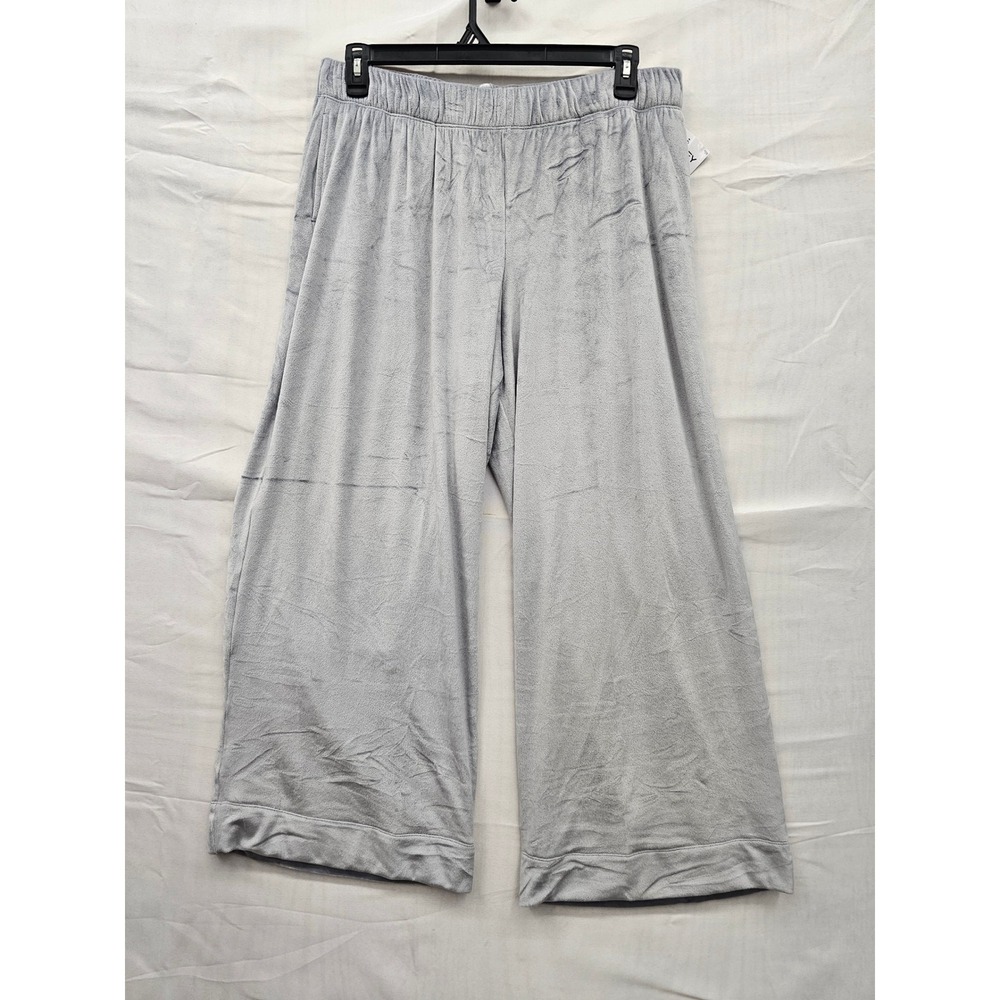 Jockey Womens Velour Sleep Pants Gray Polyester Blend Loungewear Size XL